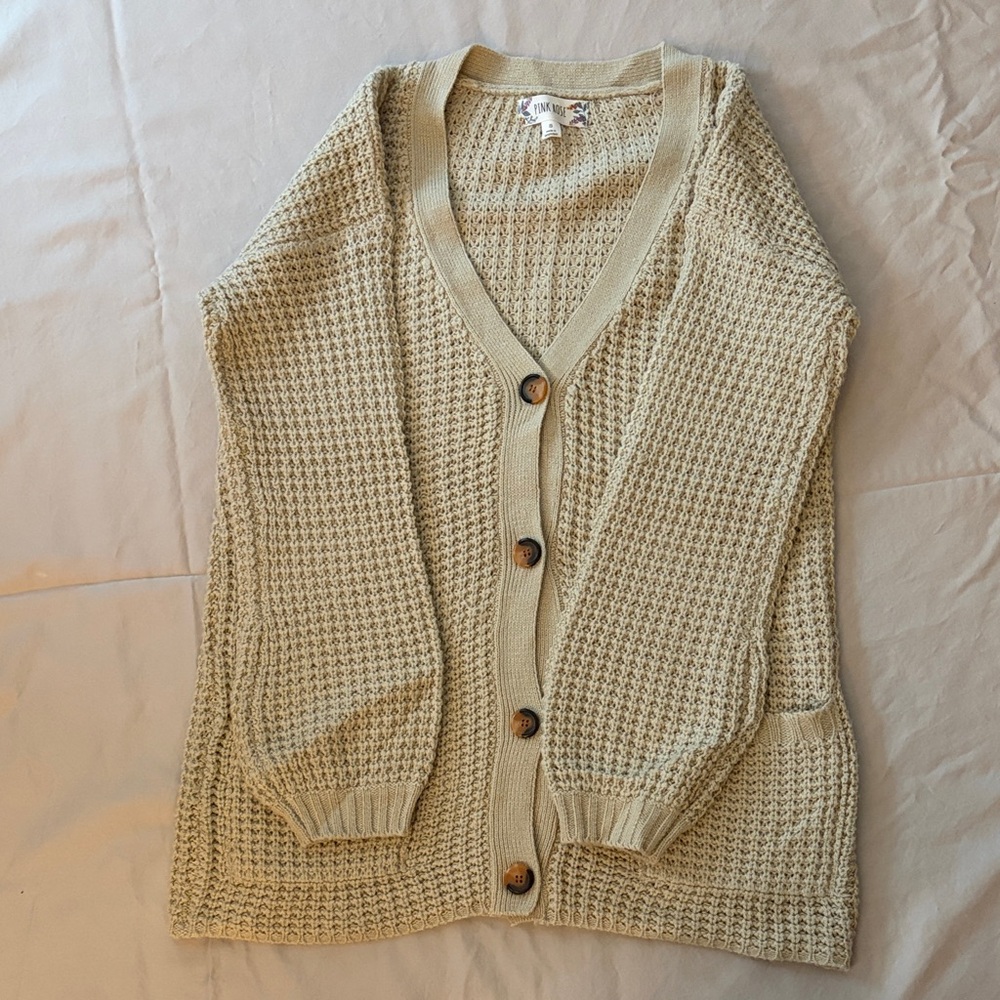 Women's Beige Cardigan Sweater